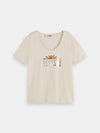 Scotch & Soda U-Neck Slub Foil Art T-Shirt