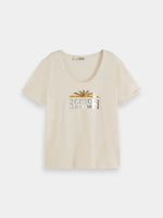 Scotch & Soda U-Neck Slub Foil Art T-Shirt