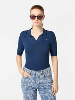 Scotch & Soda Rib Polo Neck S/S Pullover