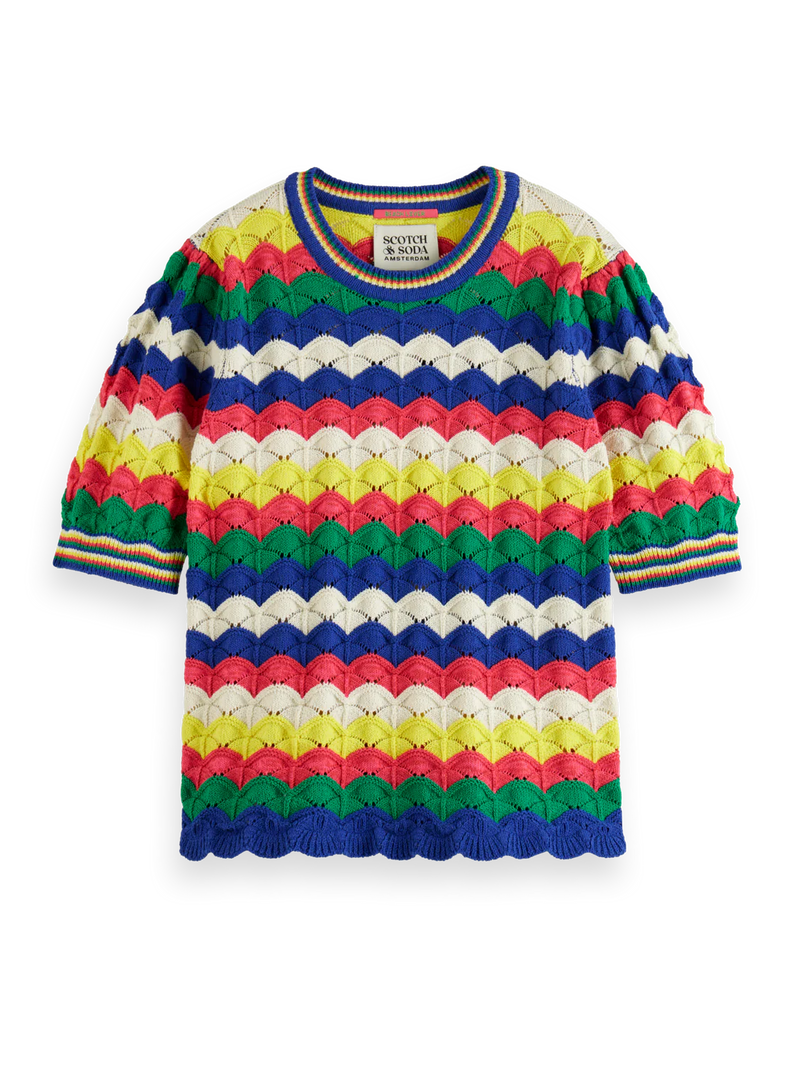 Scotch & Soda Wave Knitted Short Sleeve Knit