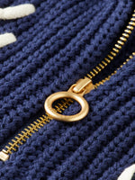 Scotch & Soda Lace Detail Half Zip Spencer Knit