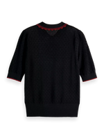 Scotch & Soda Pointelle Collared Knitted Tee