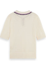 Scotch & Soda Pointelle Collared Knitted Tee