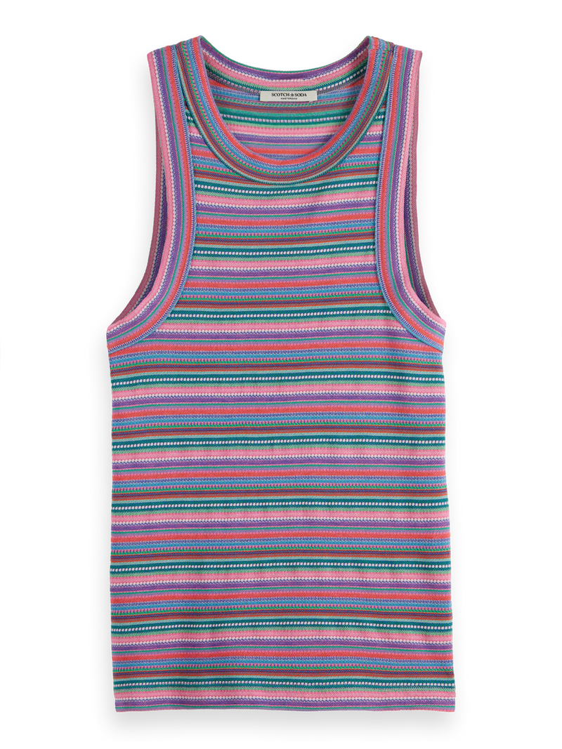 Scotch & Soda Textured Stripe Racer Tank