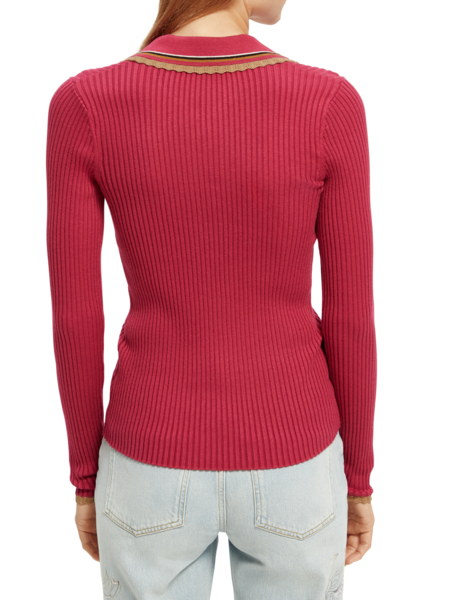 Scotch & Soda Knitted Striped Long Sleeved Top