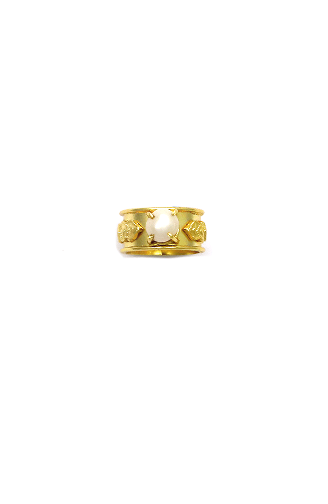 Zoda Pearl Thick Band Ring