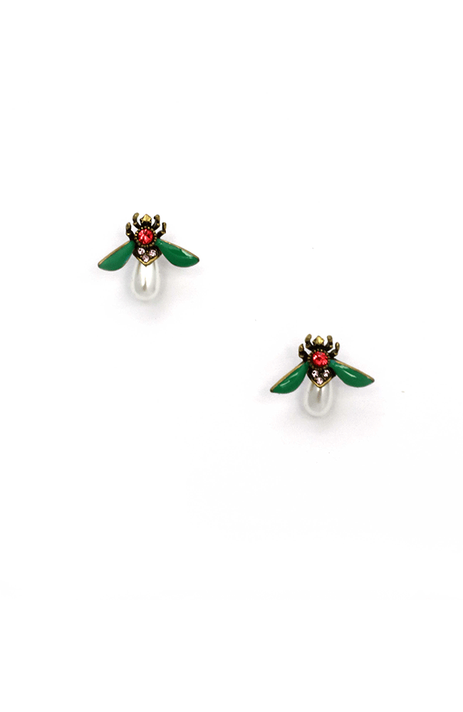 Zoda Jewelled Bee Stud Earrings